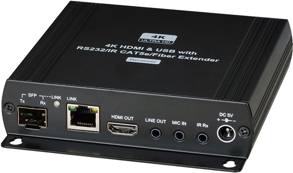 מאריך HDMI על סיבים אופטיים/אופטי - אקסטנדר HKM01R-4K - מקלט, חזית