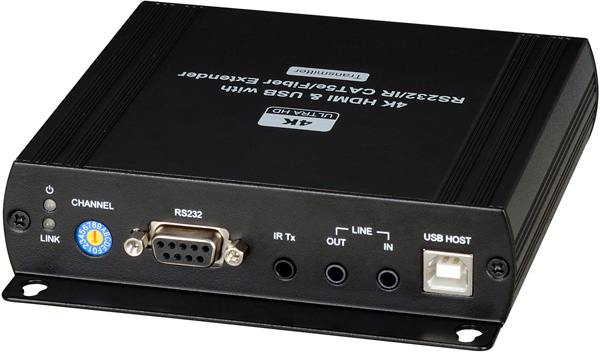 מאריך HDMI-usb על סיב אופטי/אופטיים - אקסטנדר HKM01T-4K - משדר, גב