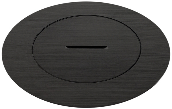 שקע רצפתי / קופסת רצפה מוגנת מים עגולה בצבע שחור
