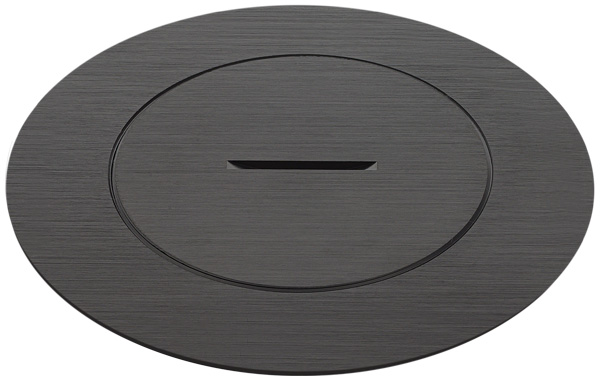 שקע רצפתי / קופסת רצפה מוגנת מים עגולה בצבע שחור צבוע אבקה