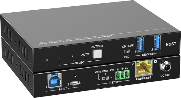 אקסטנדר מקצועי לישומי Data USB - משדר U3-302H (Host)